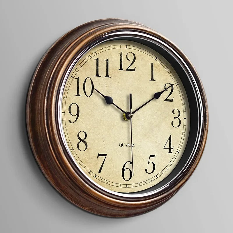 Horloge murale classique en bois 30 cm avec mécanisme silencieux | Sansotis