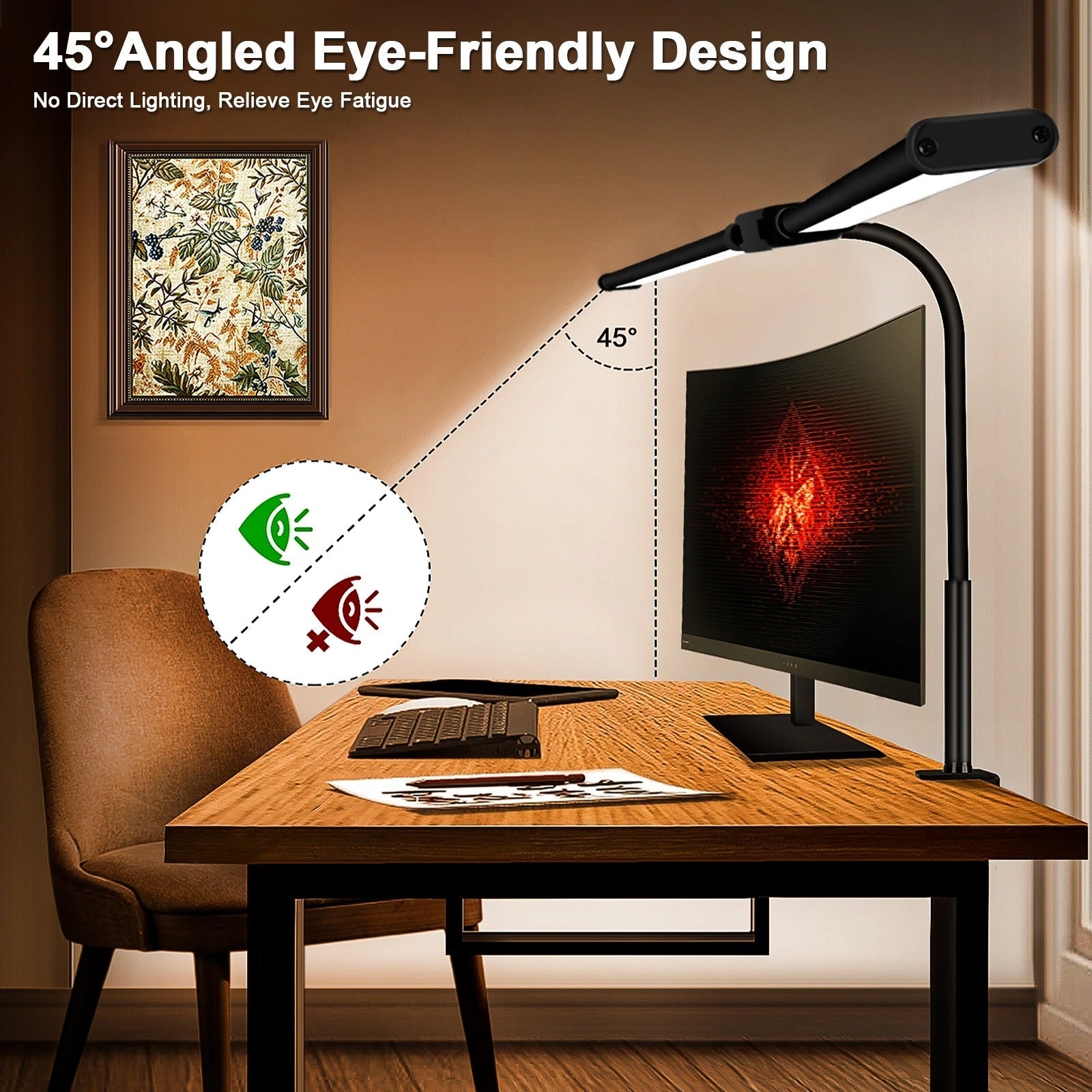 Lampe de bureau LED à double tête | Solution d'éclairage pour l'étude, le travail et le bureau