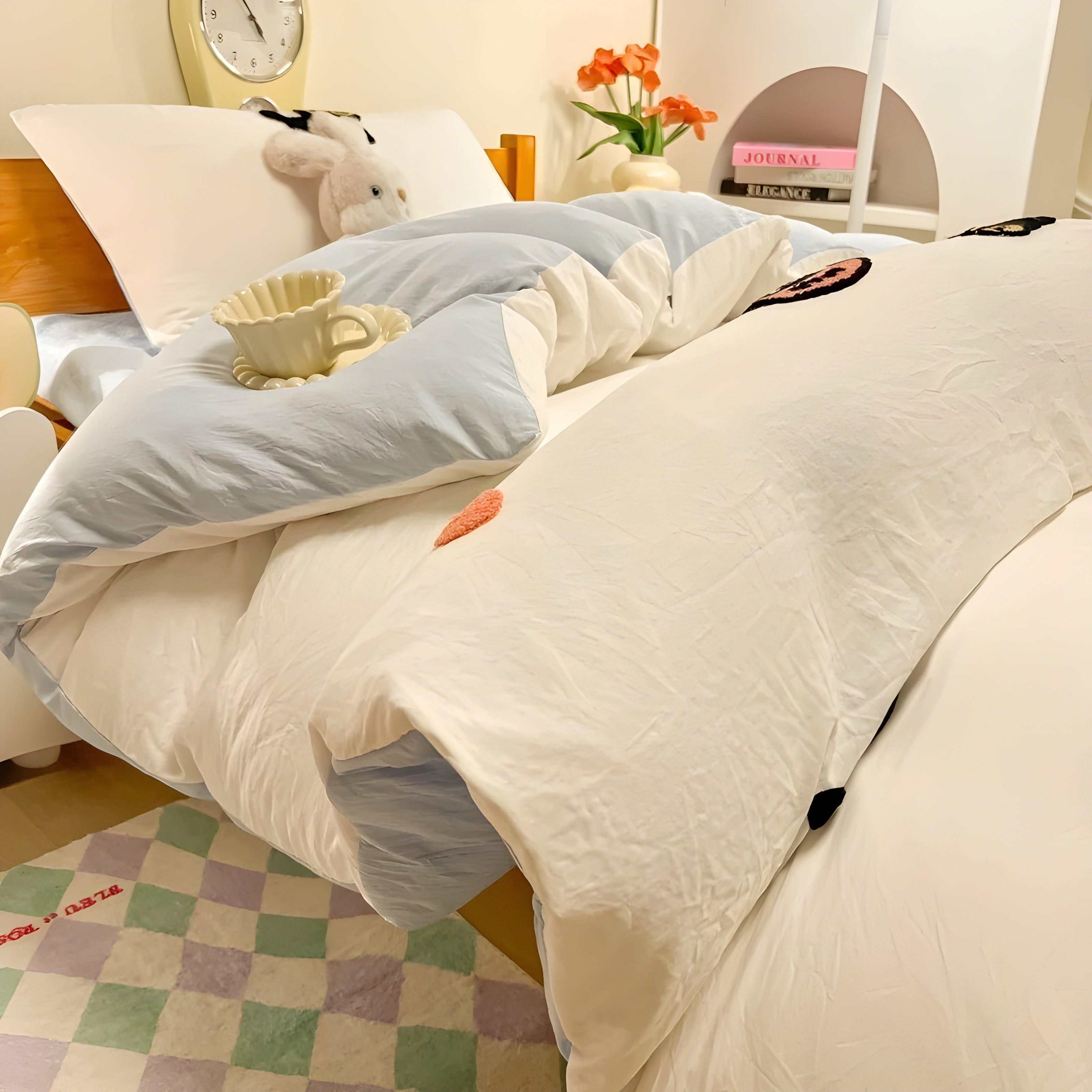 Ensemble de housses avec chat porte-bonheur – respectueux de la peau et confortable