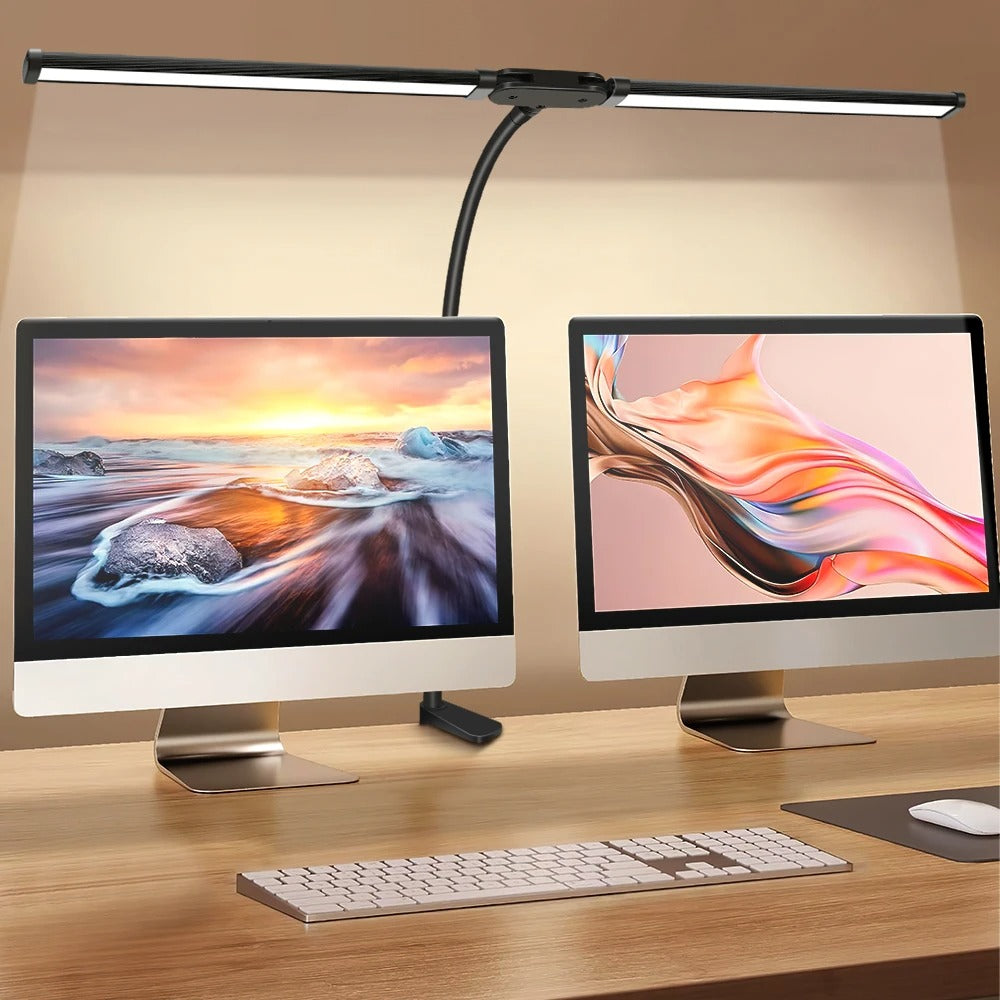 Lampe de bureau LED à double tête | Solution d'éclairage pour l'étude, le travail et le bureau