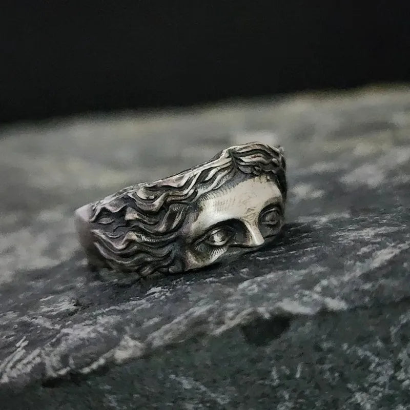 Bague couronne inspirée d’Aphrodite pour hommes