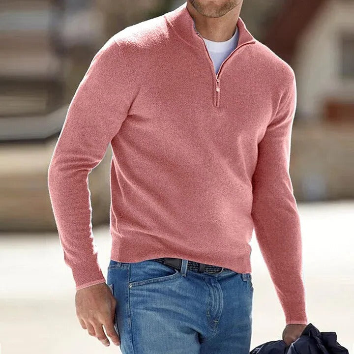 Pull basique zippé pour homme pour un confort quotidien