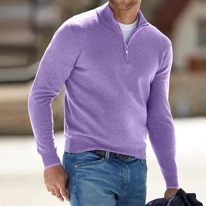 Pull basique zippé pour homme pour un confort quotidien