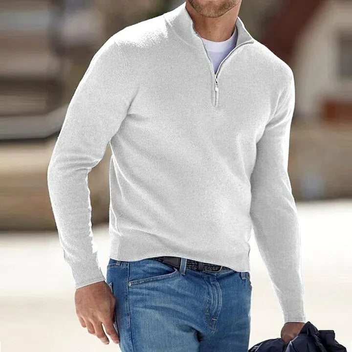 Pull basique zippé pour homme pour un confort quotidien