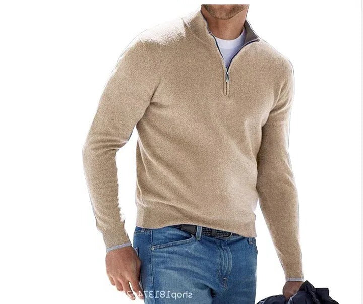 Pull basique zippé pour homme pour un confort quotidien