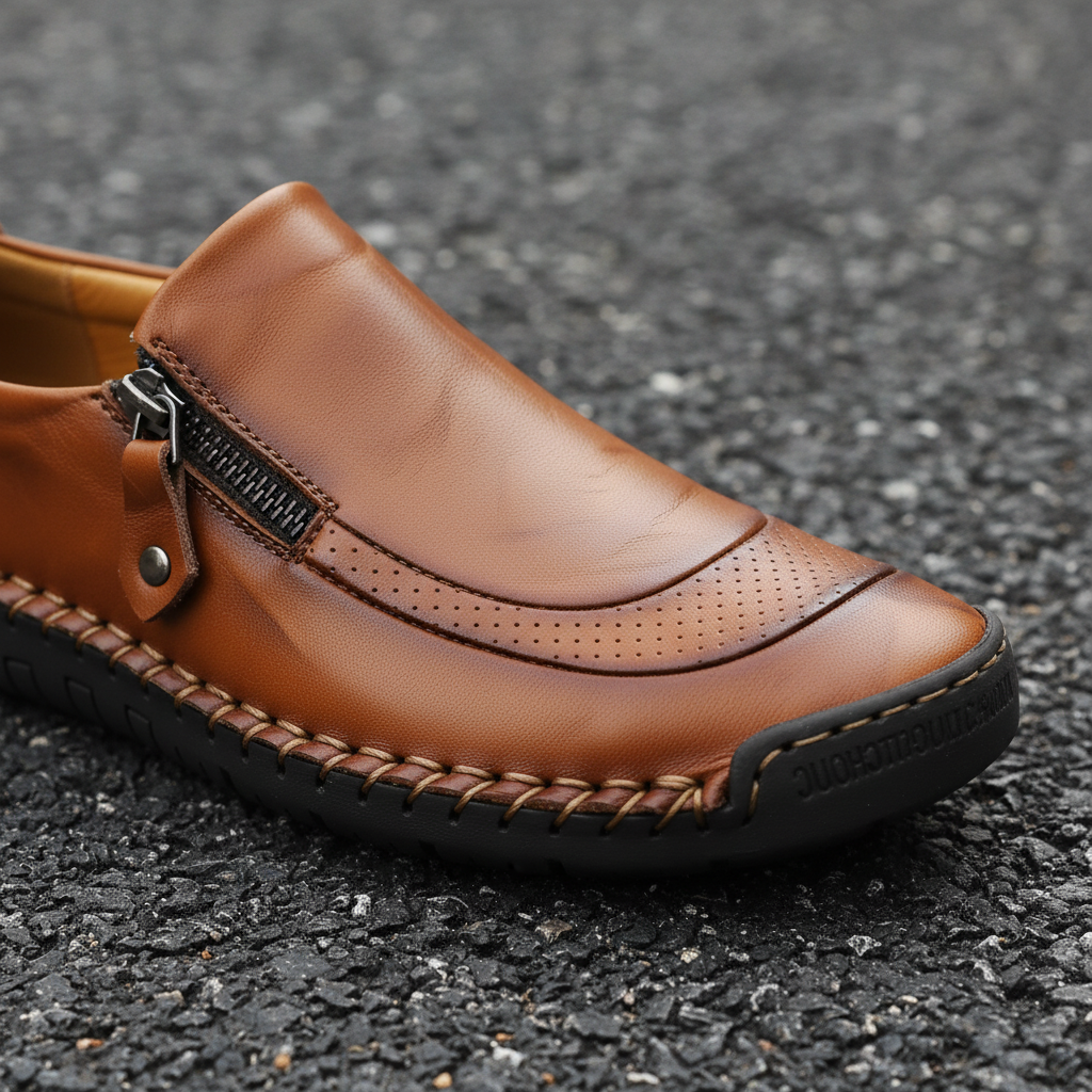 Chaussures confortables au quotidien pour hommes avec fermeture éclair latérale
