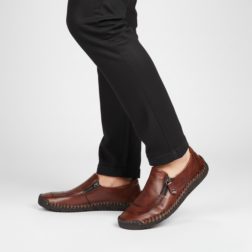 Chaussures confortables au quotidien pour hommes avec fermeture éclair latérale