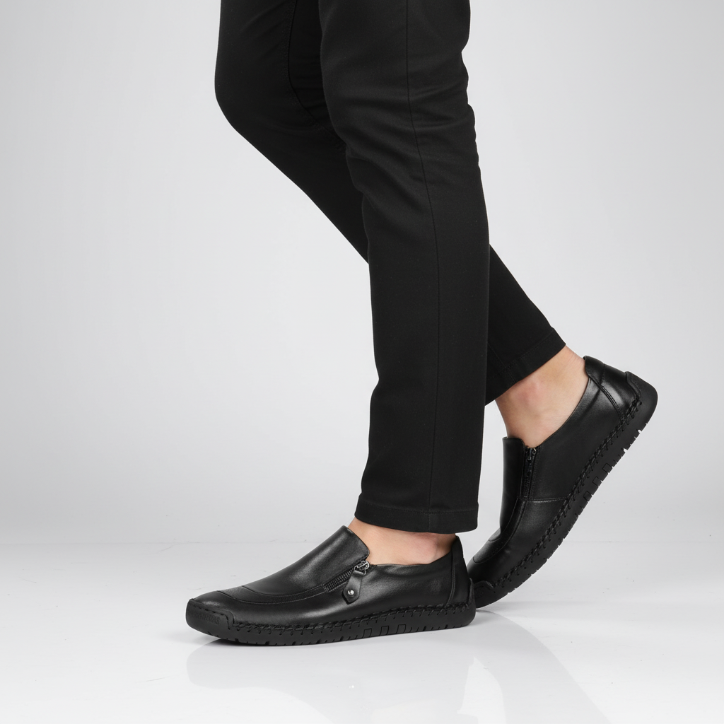 Chaussures confortables au quotidien pour hommes avec fermeture éclair latérale
