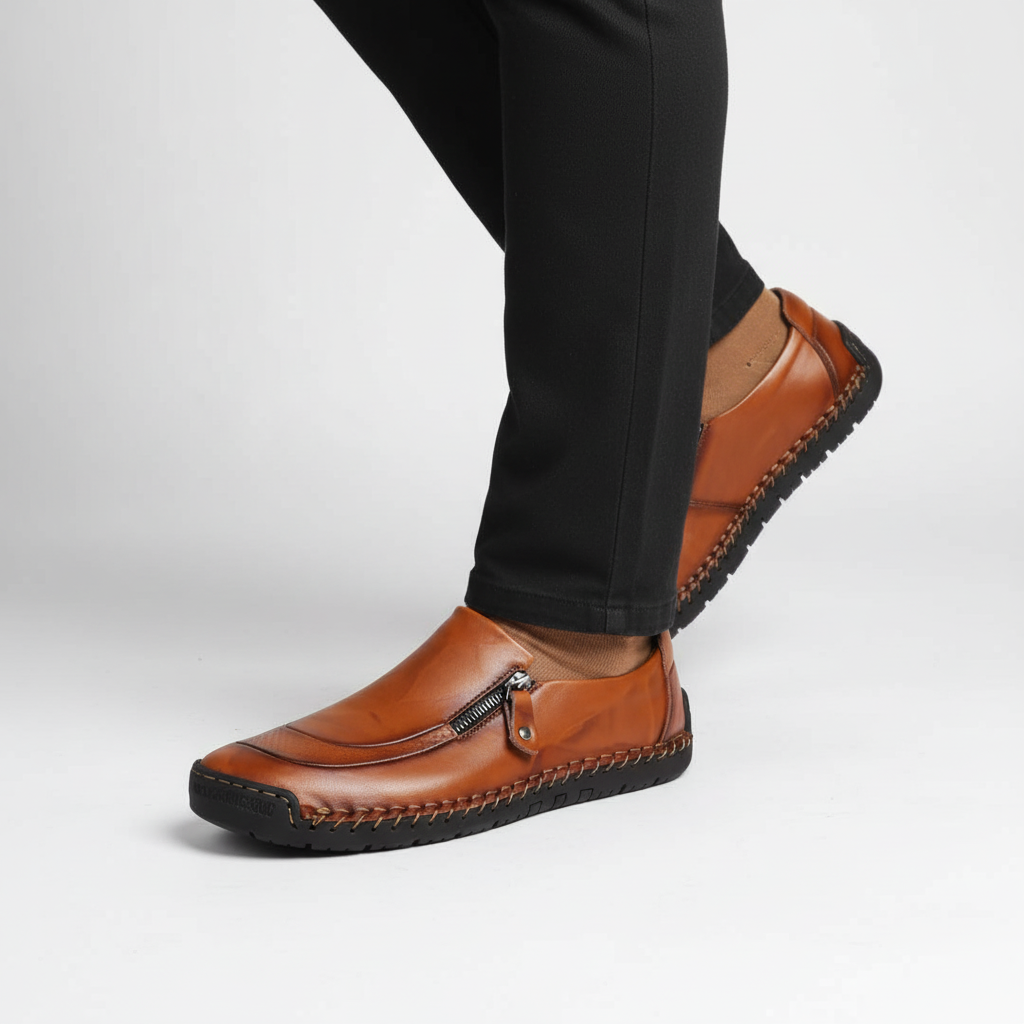 Chaussures confortables au quotidien pour hommes avec fermeture éclair latérale