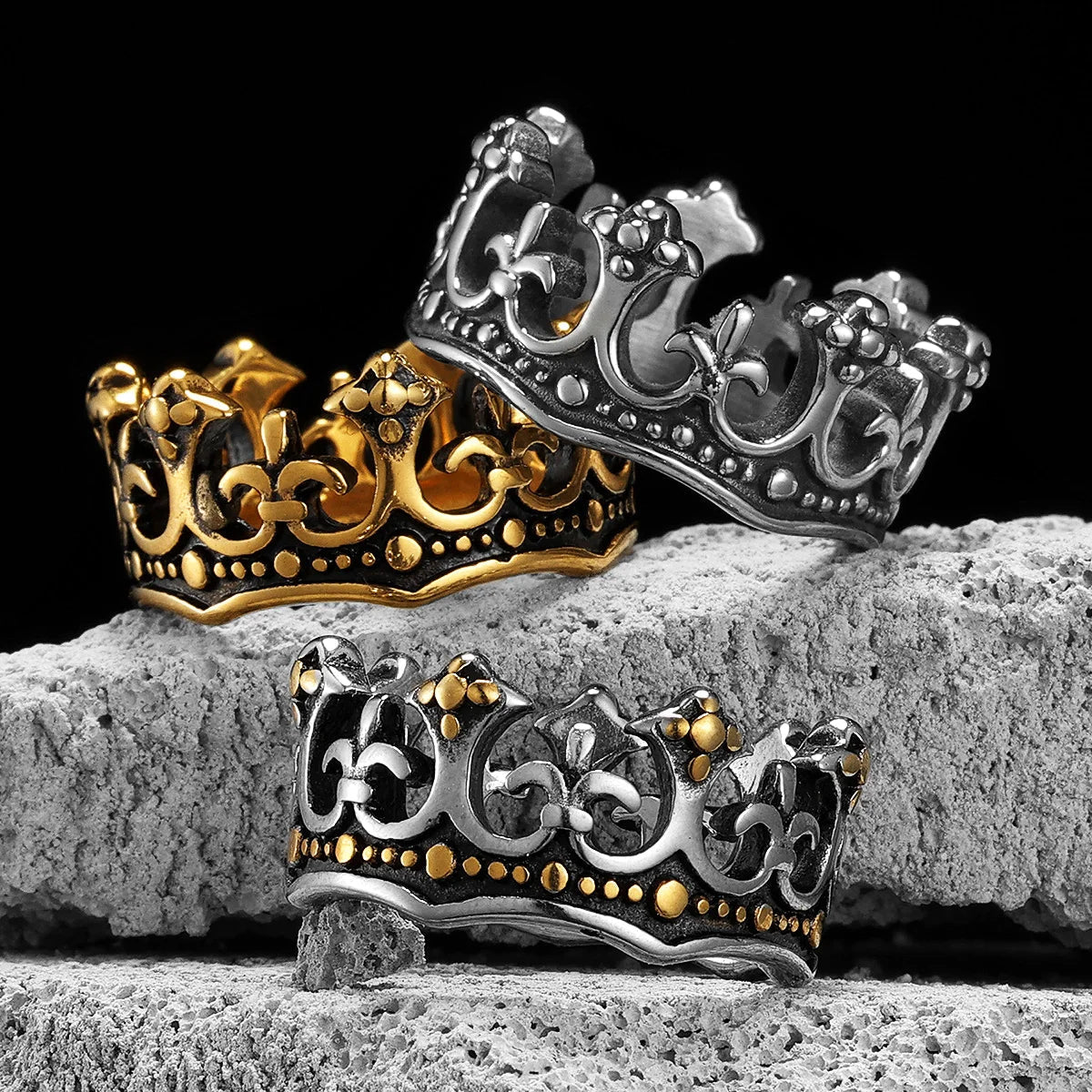 Bague couronne royale pour hommes - Édition Kingmaker