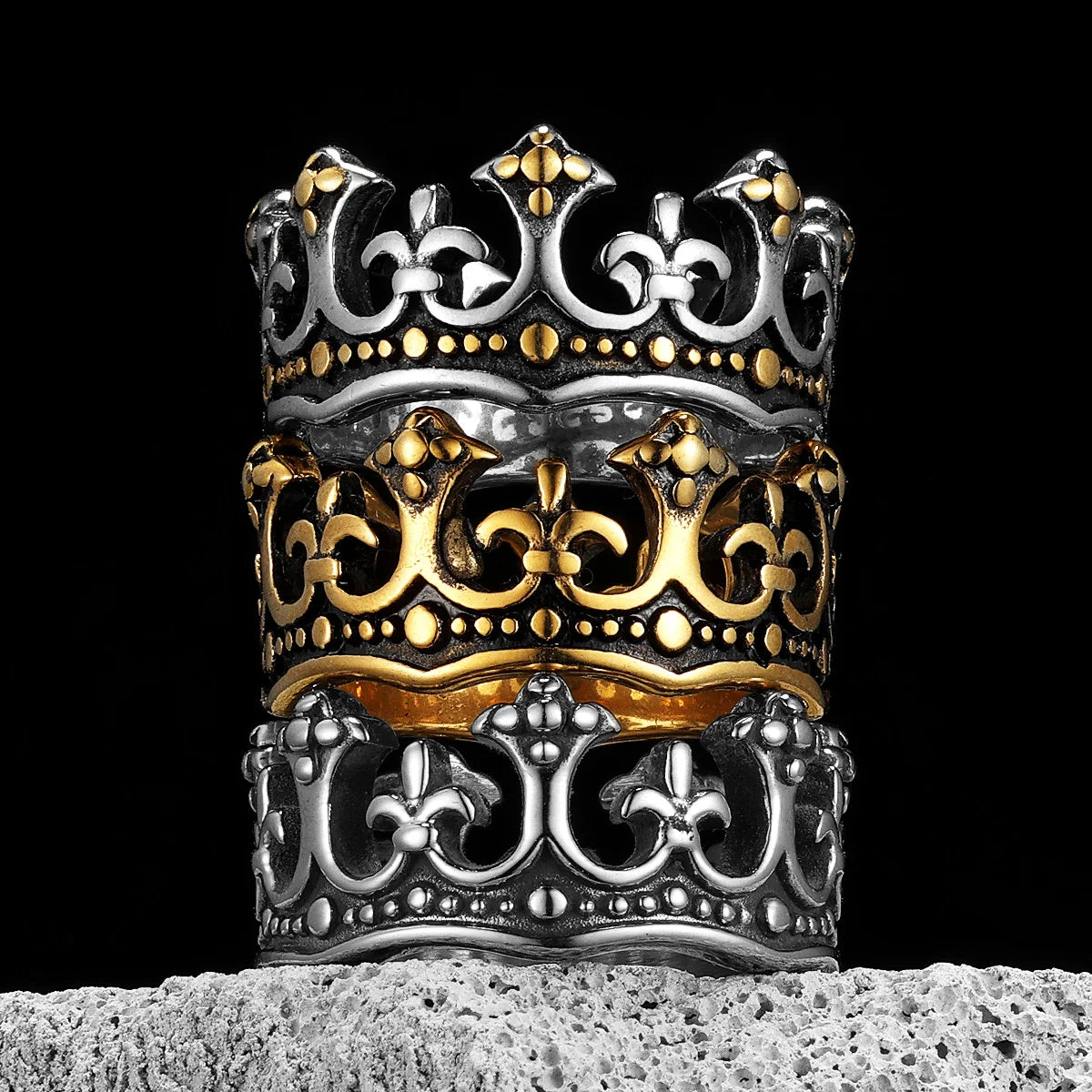 Bague couronne royale pour hommes - Édition Kingmaker