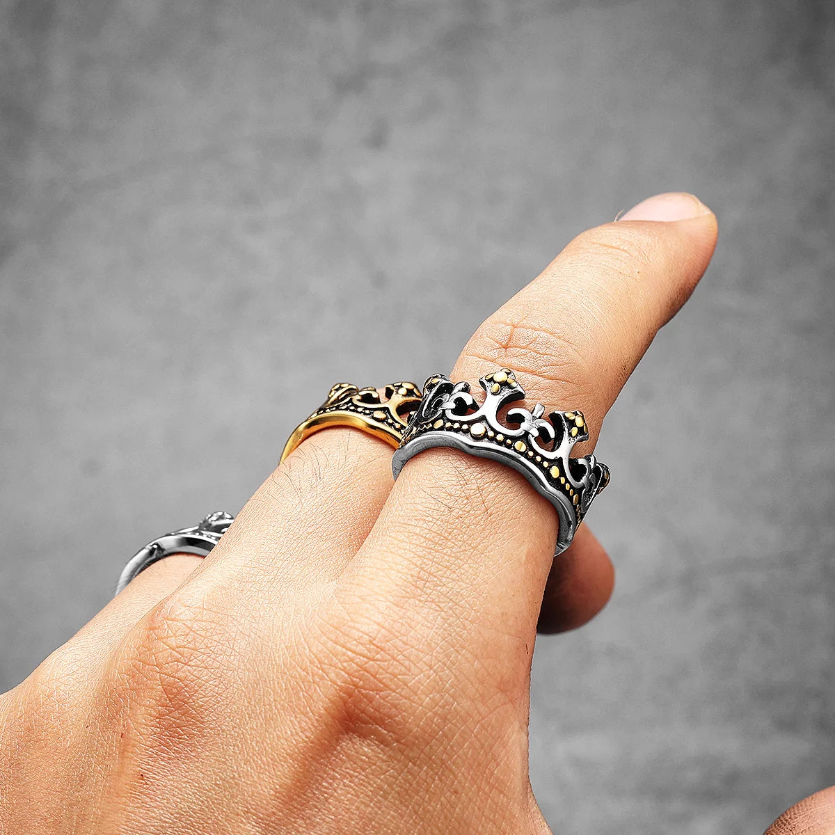 Bague couronne royale pour hommes - Édition Kingmaker
