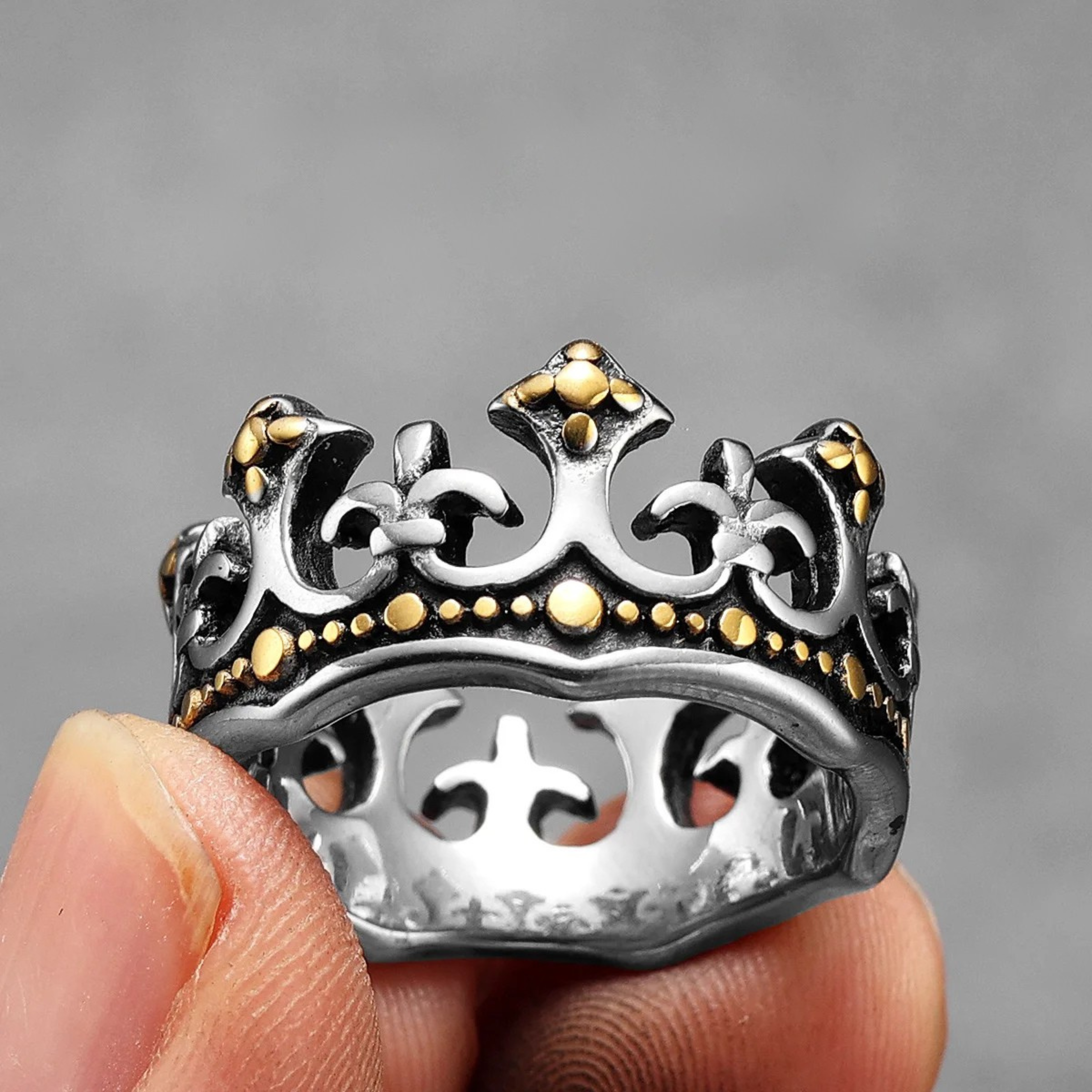 Bague couronne royale pour hommes - Édition Kingmaker