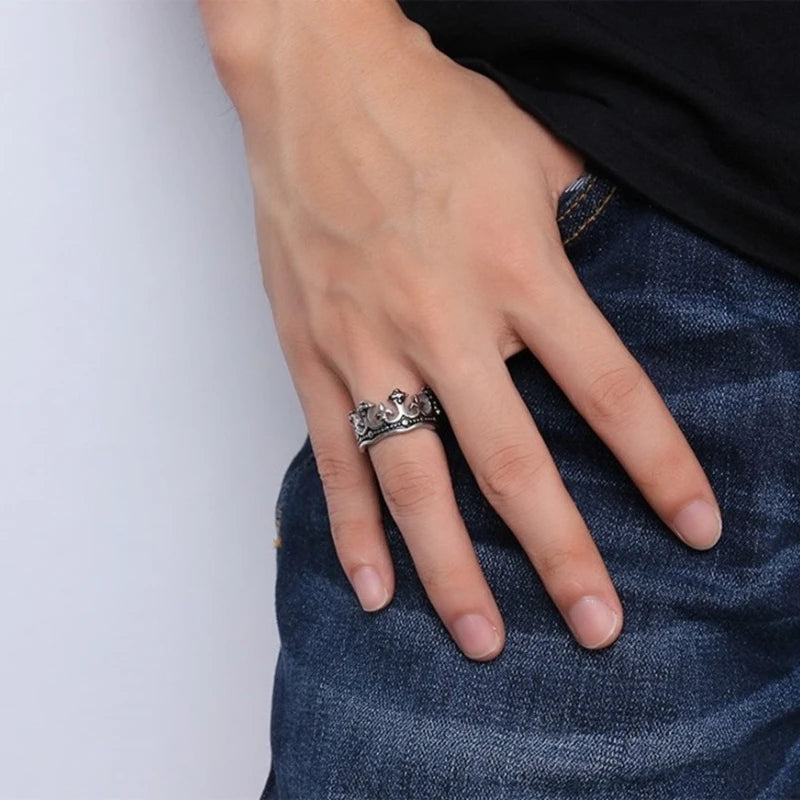 Bague couronne royale pour hommes - Édition Kingmaker
