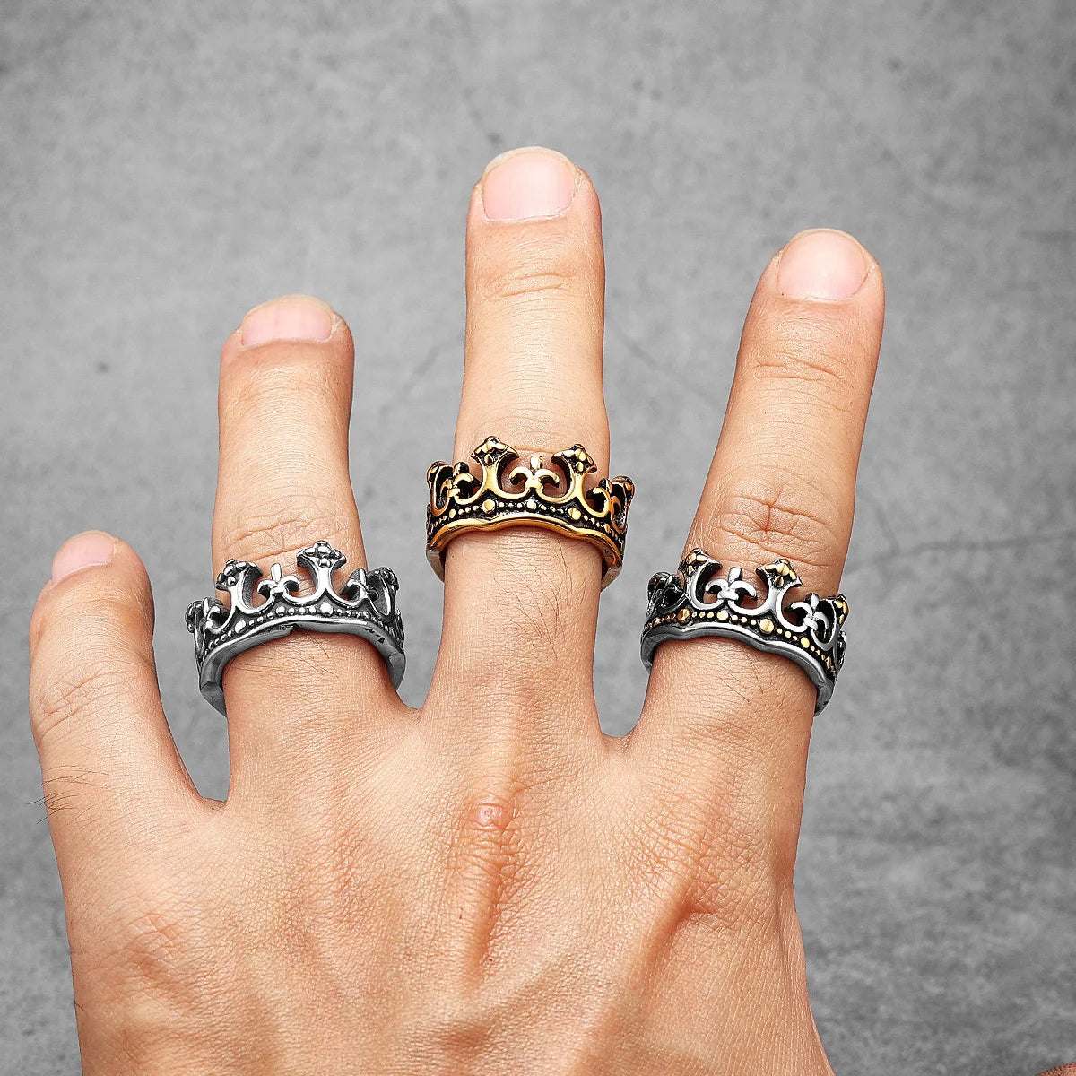 Bague couronne royale pour hommes - Édition Kingmaker