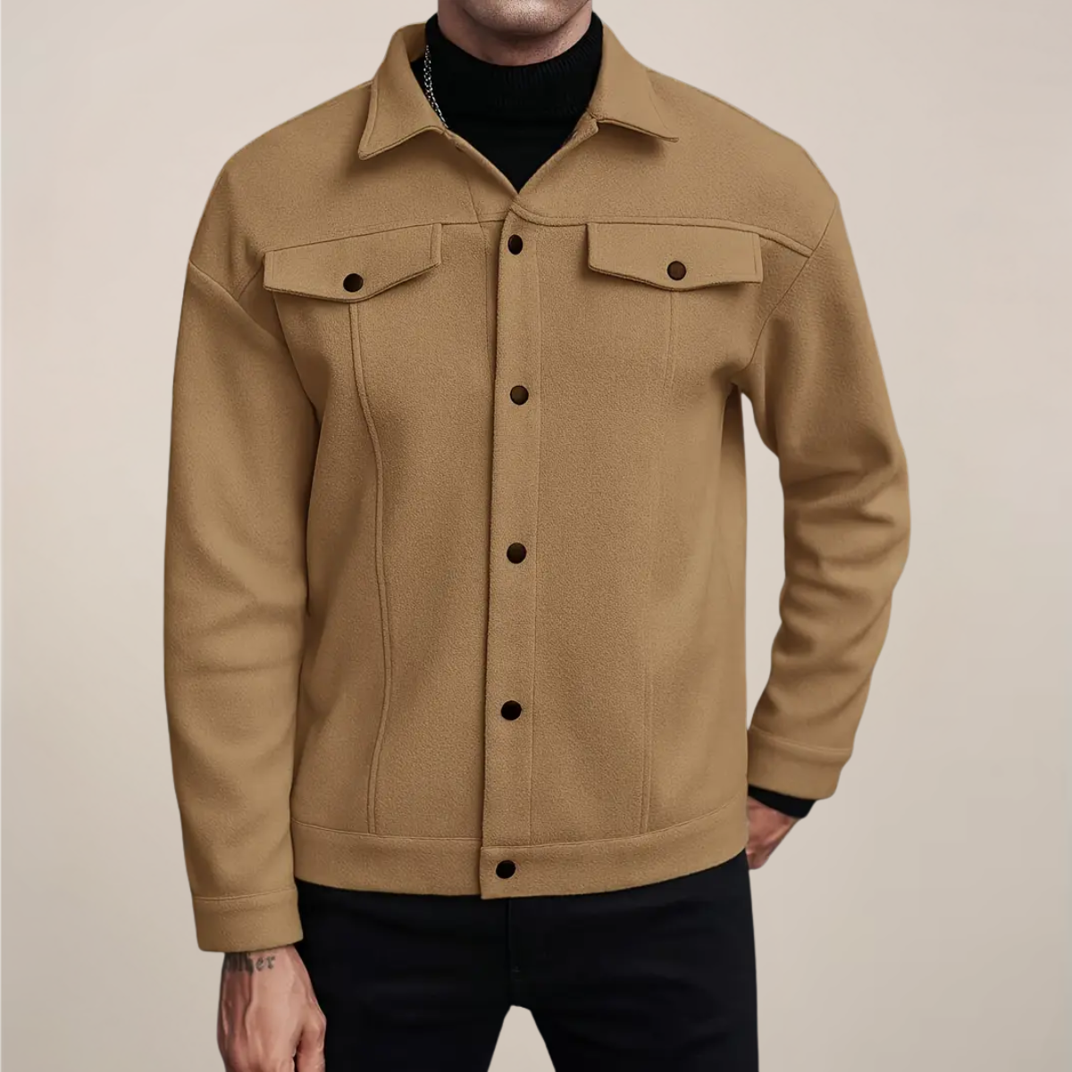 Veste boutonnée élégante pour hommes pour l'automne et l'hiver