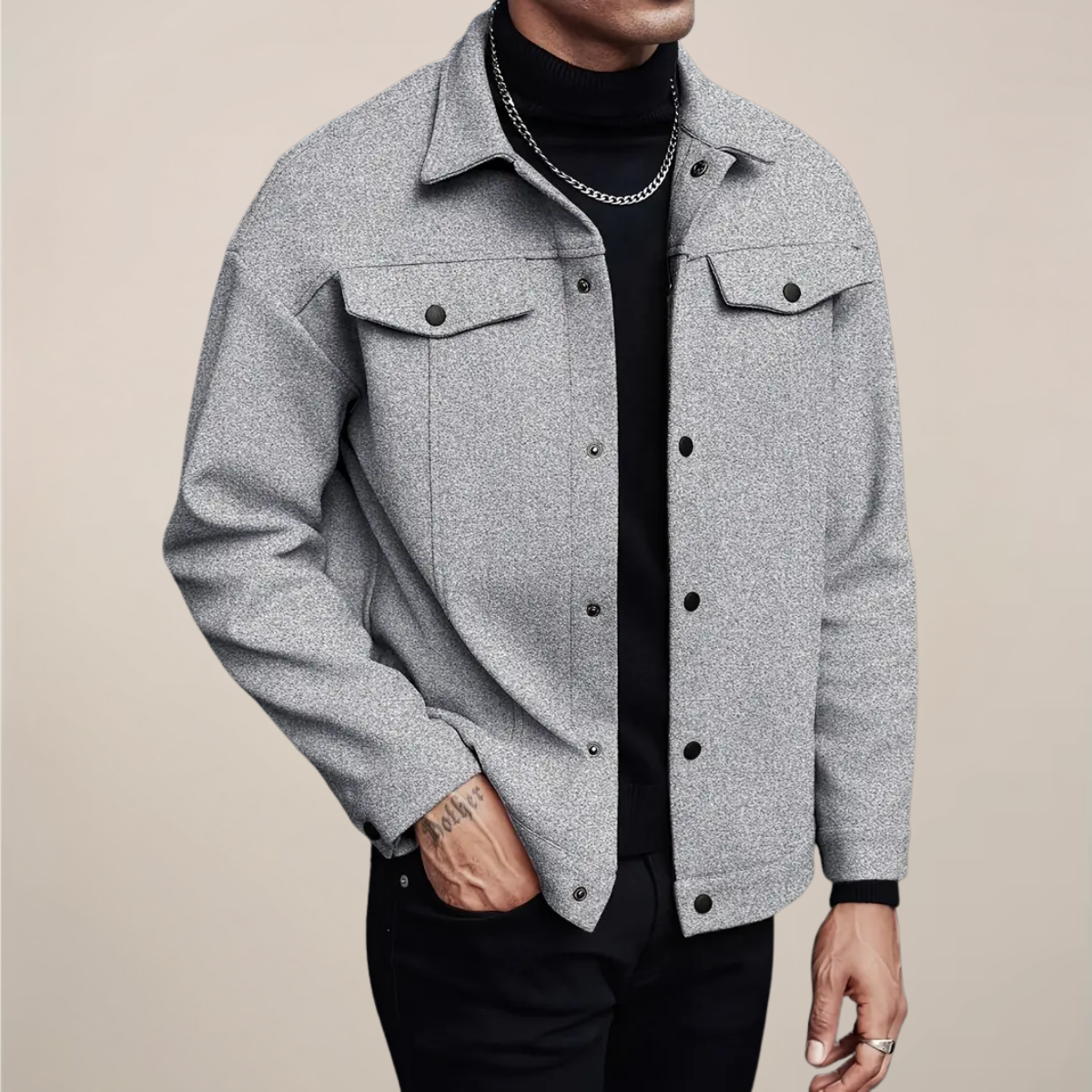 Veste boutonnée élégante pour hommes pour l'automne et l'hiver