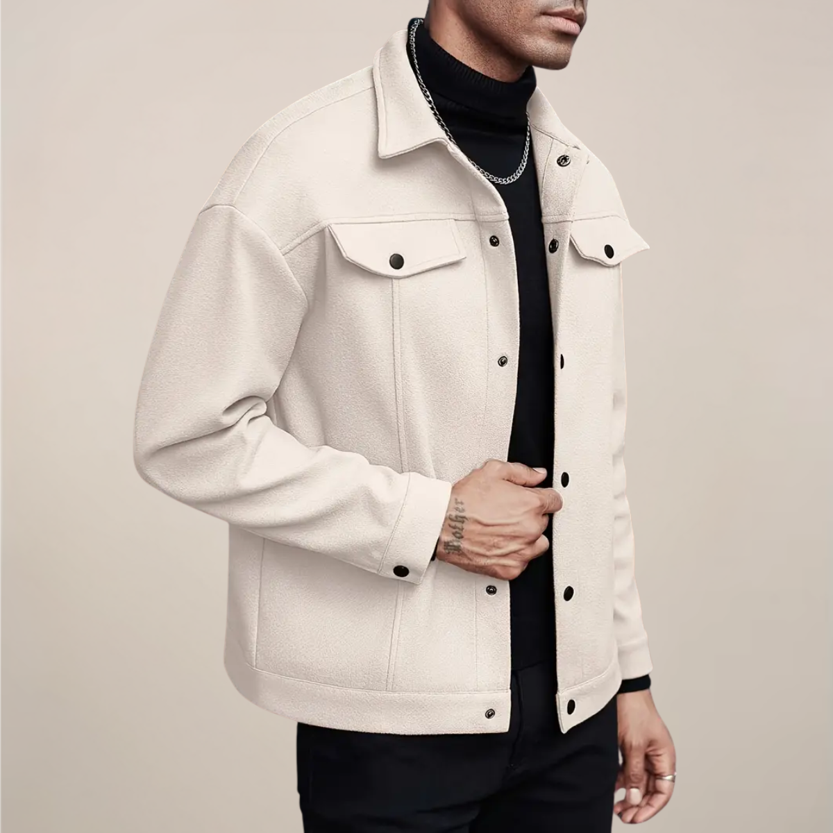 Veste boutonnée élégante pour hommes pour l'automne et l'hiver