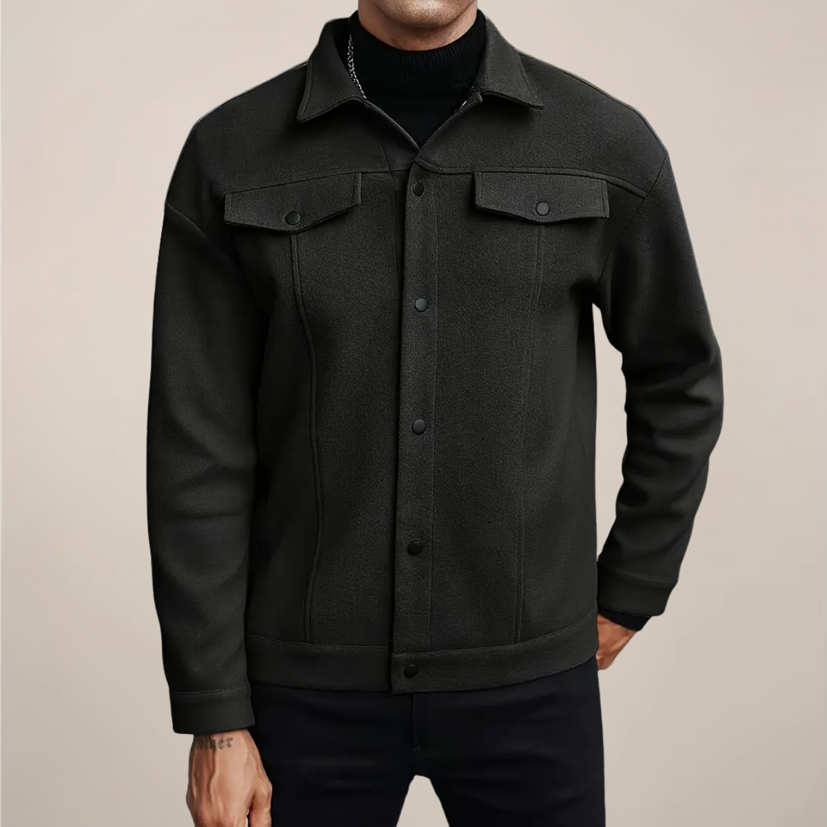 Veste boutonnée élégante pour hommes pour l'automne et l'hiver