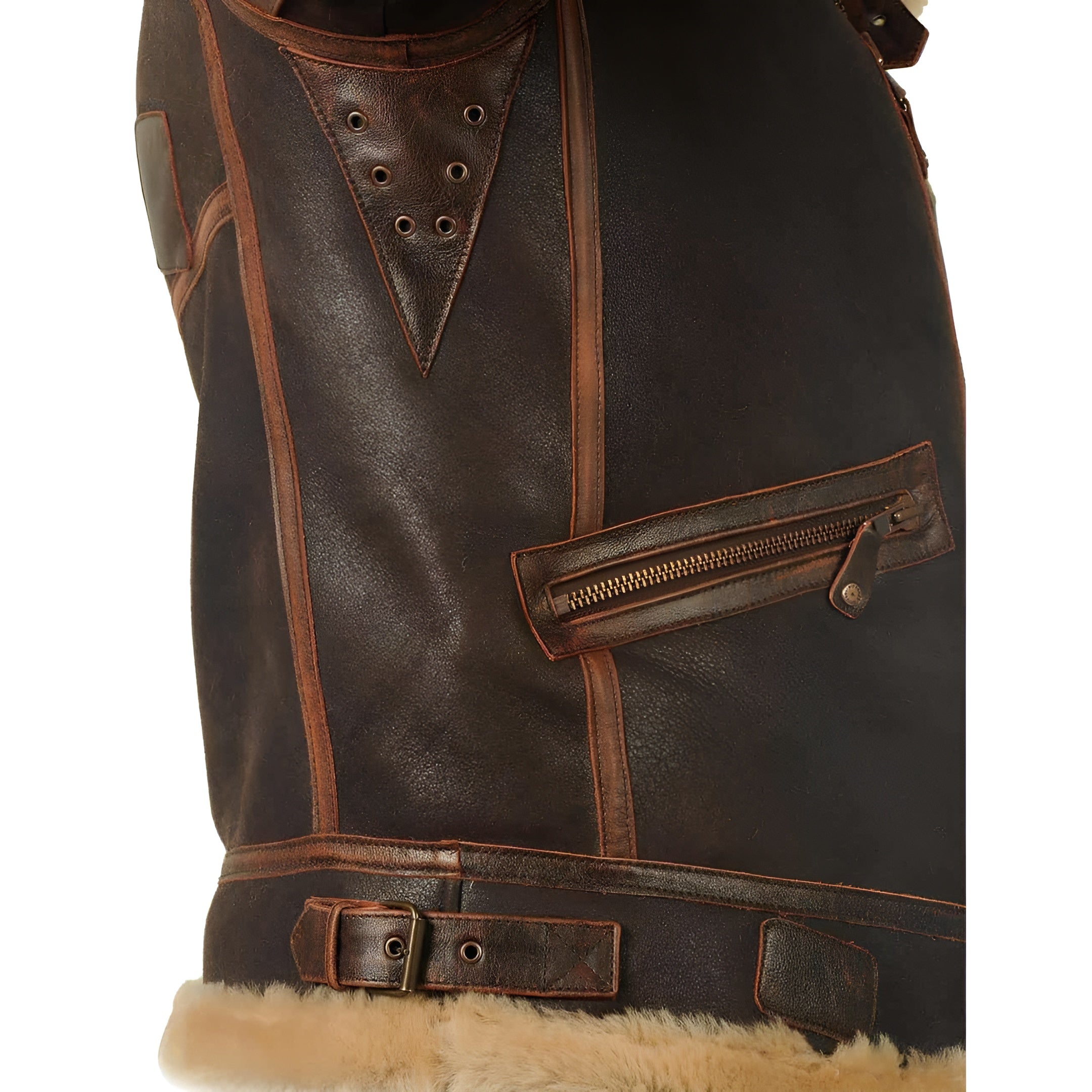 Veste pilote chaude pour homme - Style aviateur classique