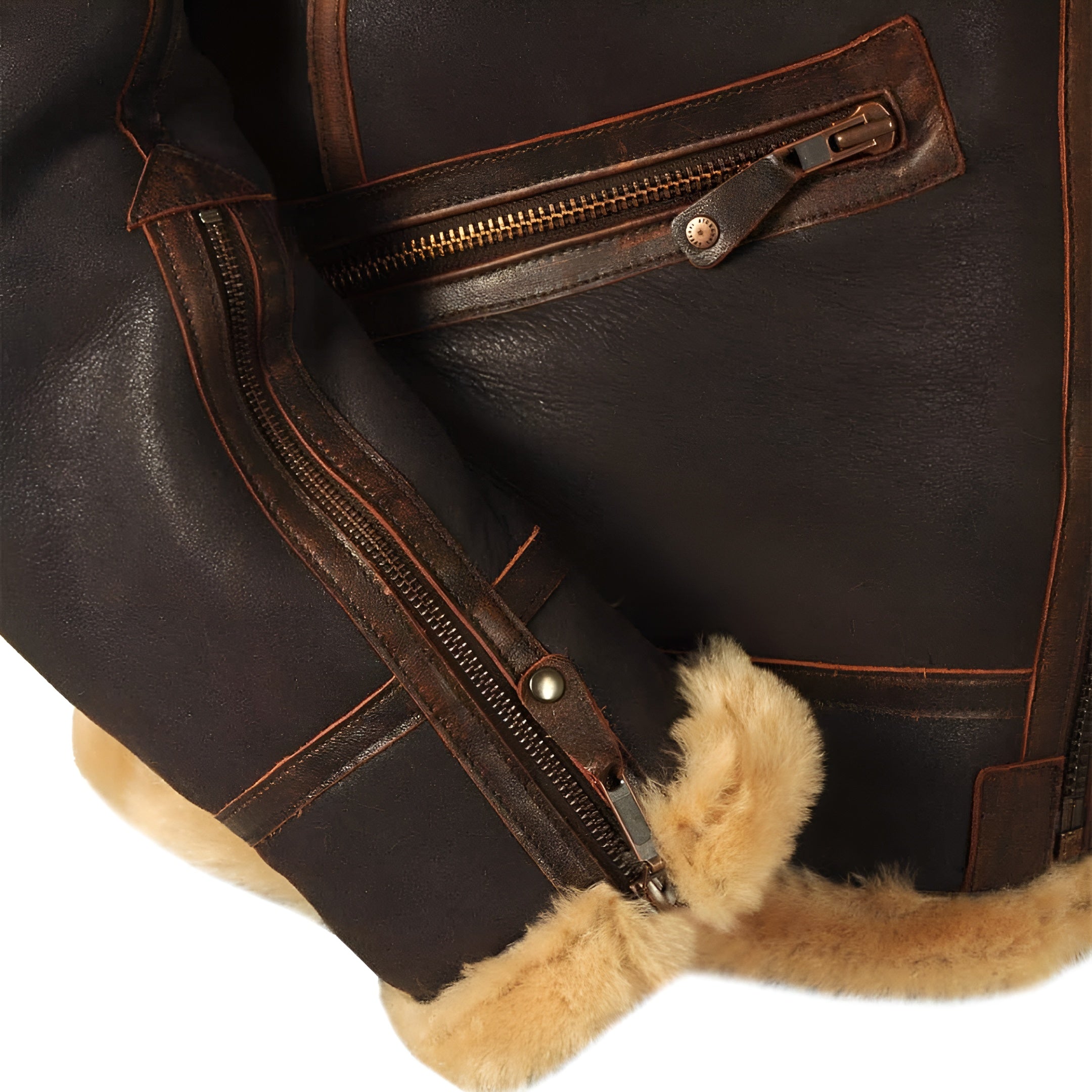 Veste pilote chaude pour homme - Style aviateur classique