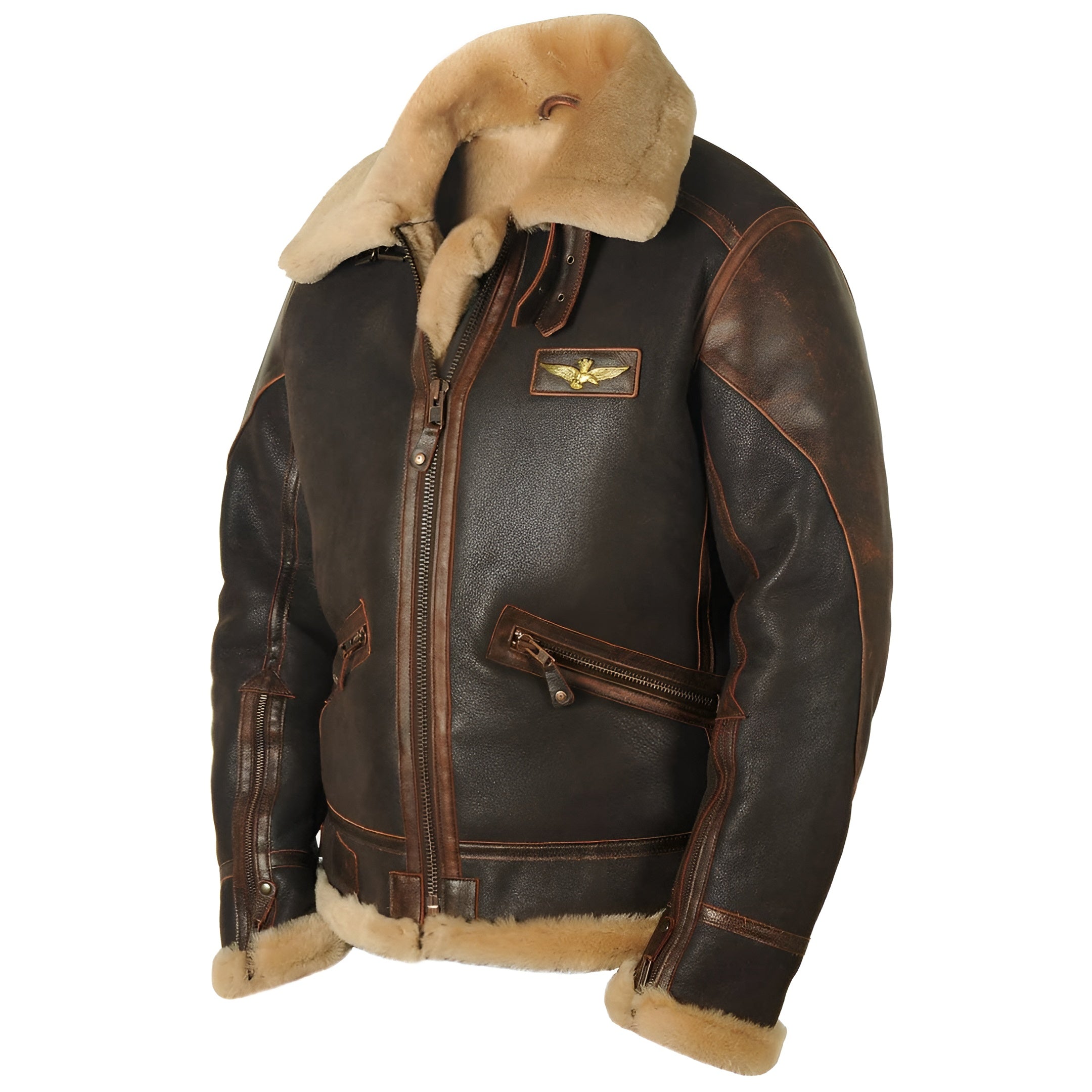 Veste pilote chaude pour homme - Style aviateur classique