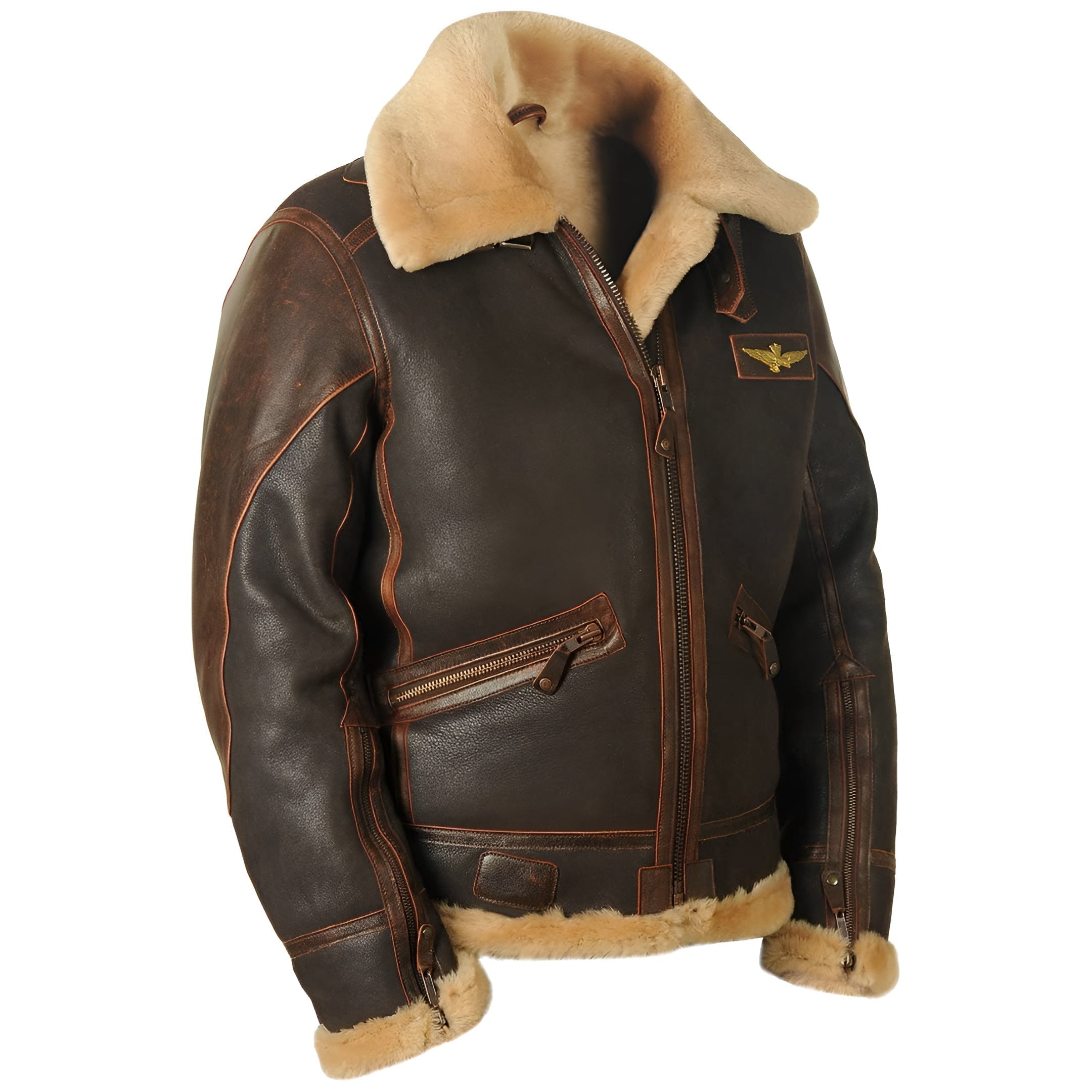 Veste pilote chaude pour homme - Style aviateur classique