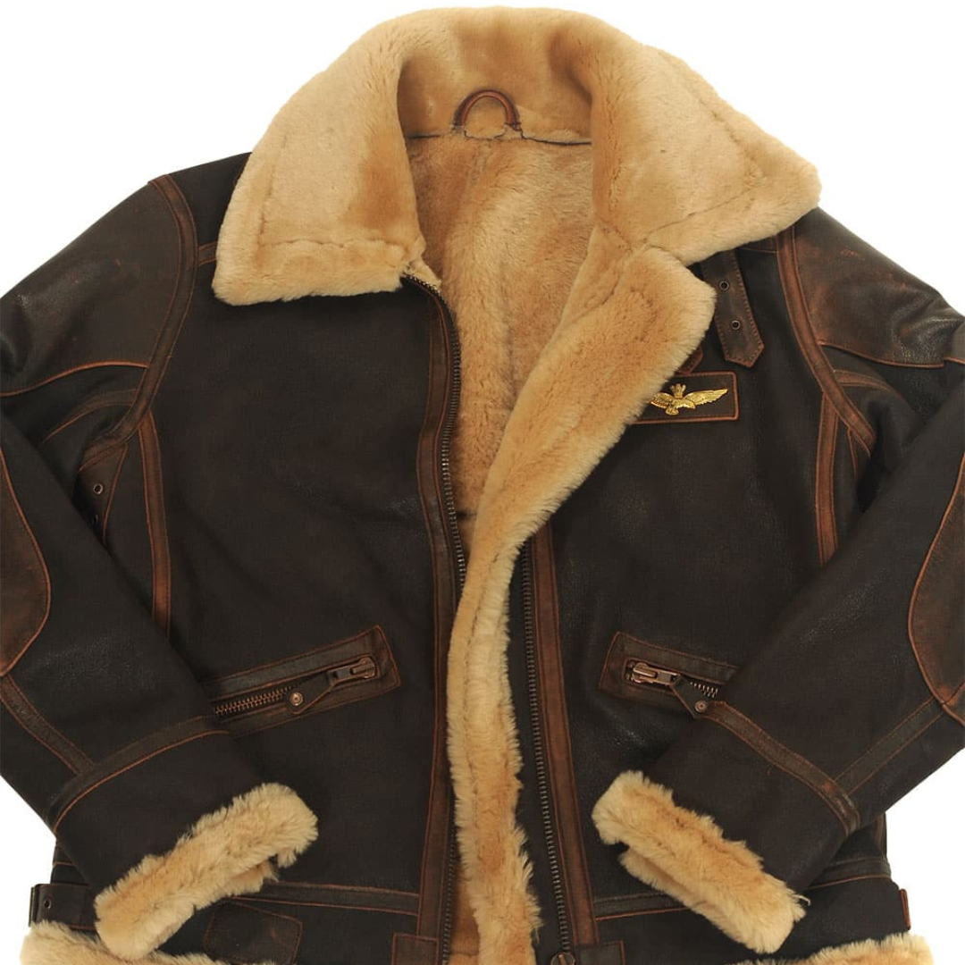 Veste pilote chaude pour homme - Style aviateur classique