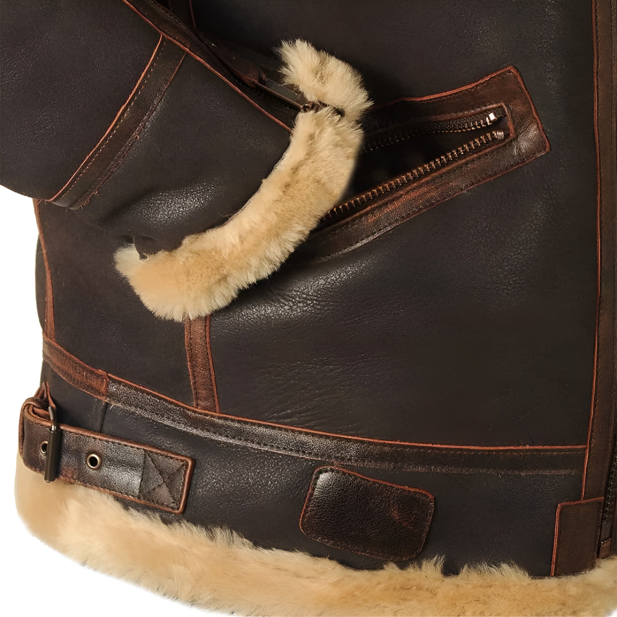 Veste pilote chaude pour homme - Style aviateur classique
