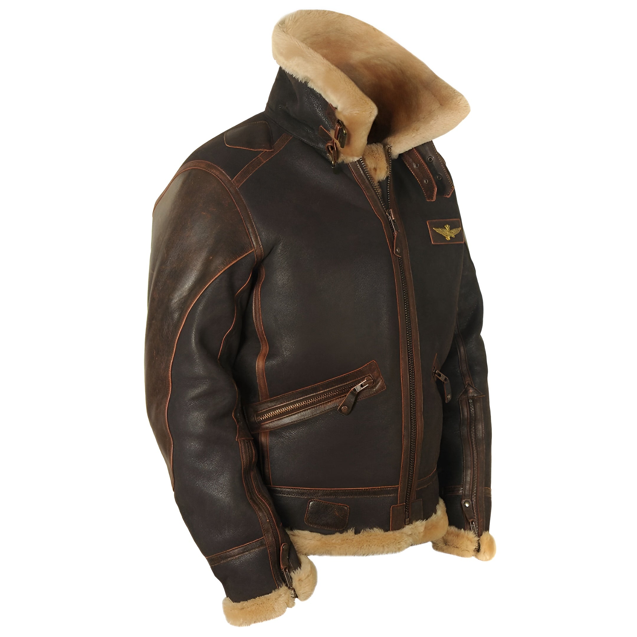 Veste pilote chaude pour homme - Style aviateur classique