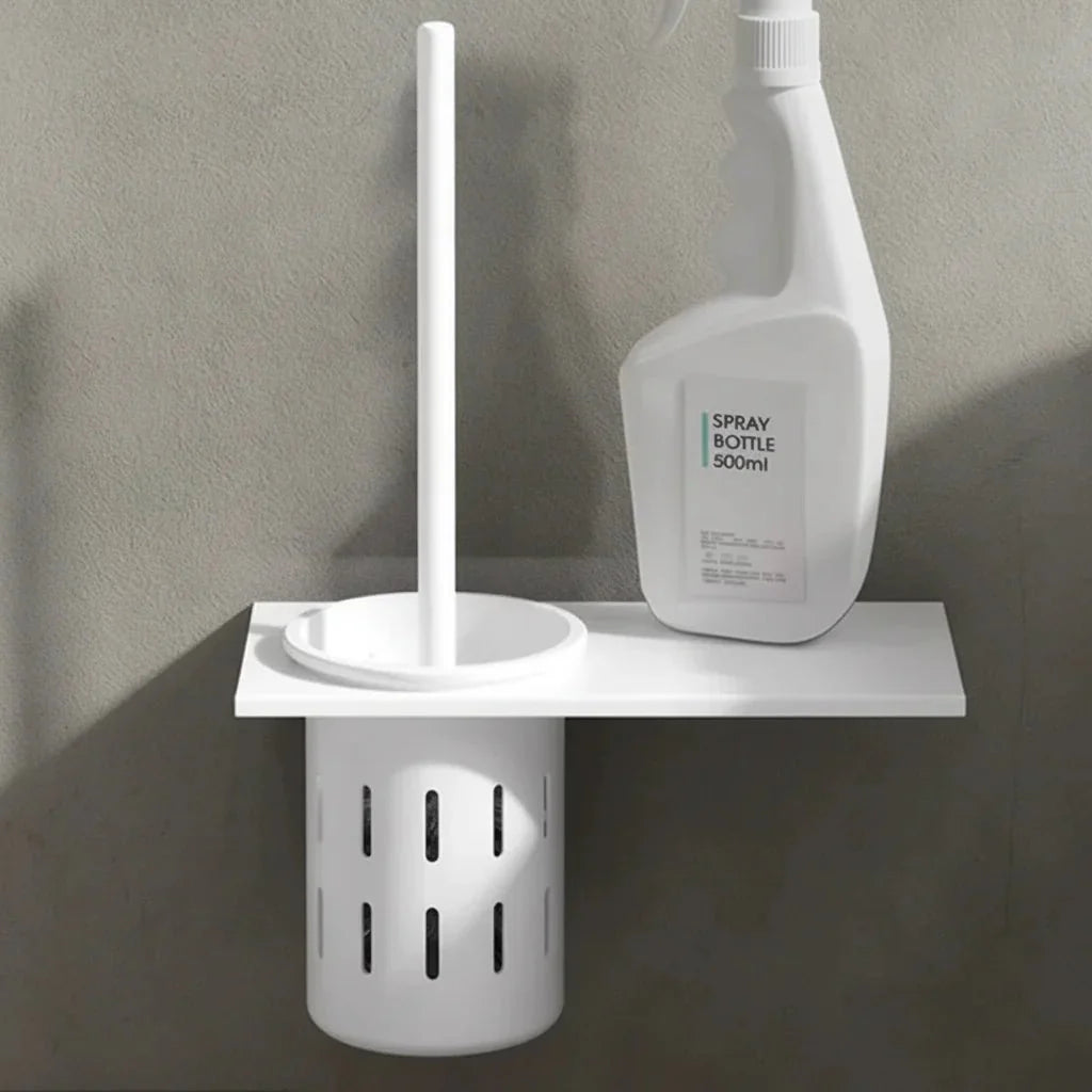 Ensemble de brosse WC mural à finition dorée brossée