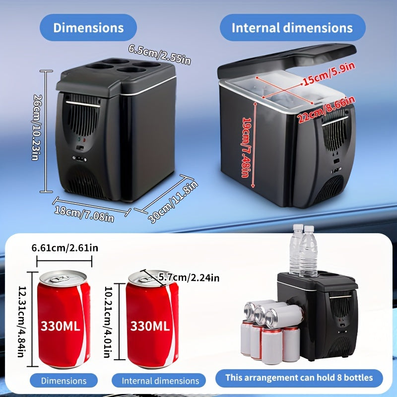 Mini réfrigérateur portable de 6 litres pour les voyages en voiture et le camping