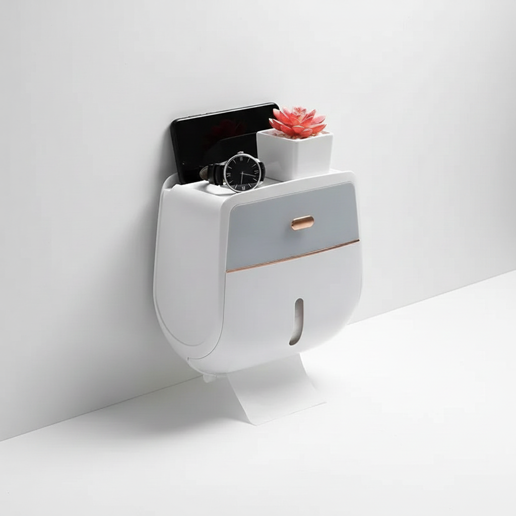 Distributeur de mouchoirs pour étagère murale de salle de bain unisexe