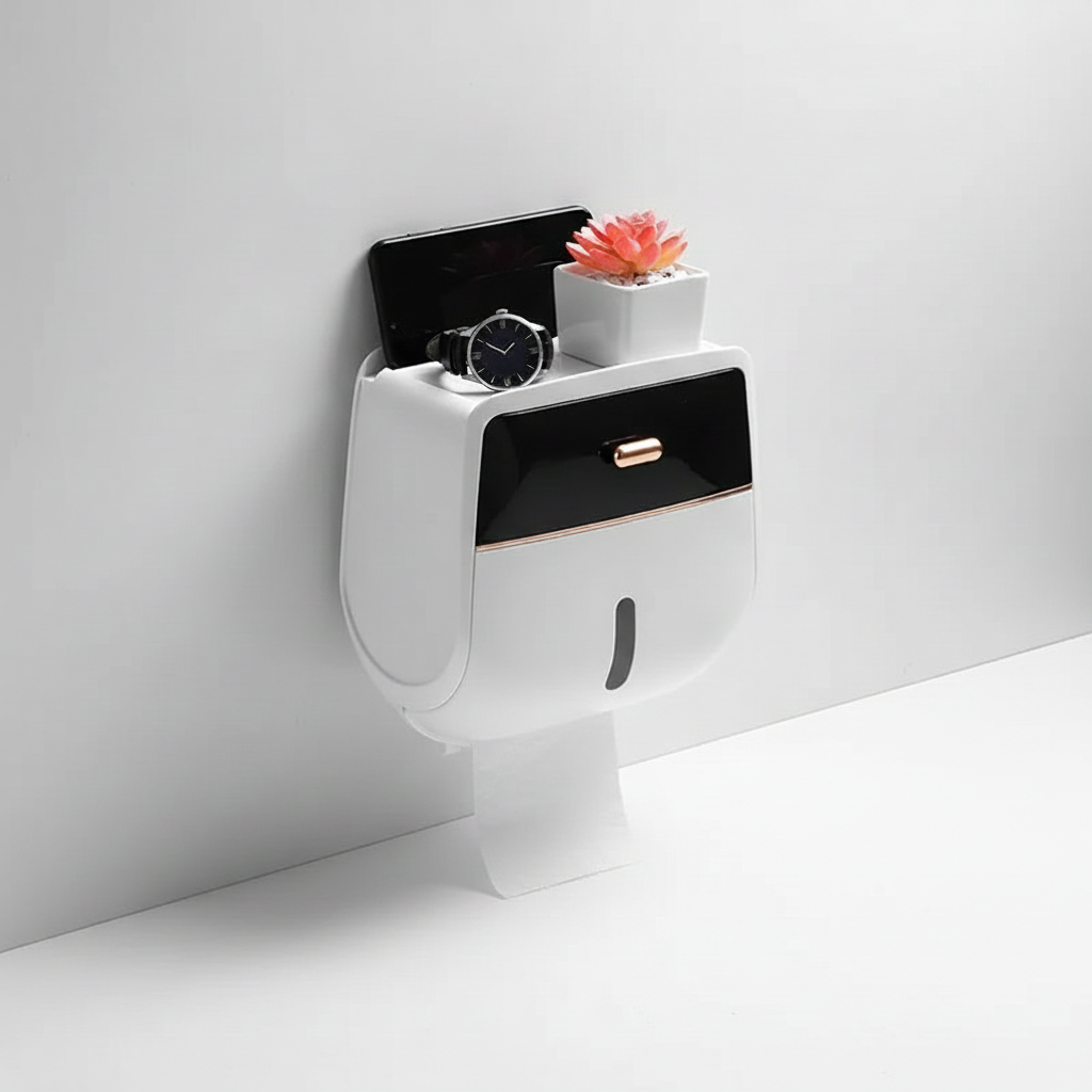 Distributeur de mouchoirs pour étagère murale de salle de bain unisexe