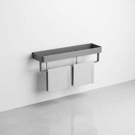 Étagère murale moderne gris mat pour salle de bain ou cuisine