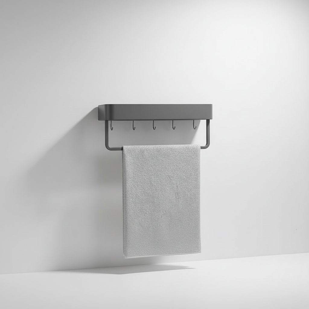 Étagère murale moderne gris mat pour salle de bain ou cuisine