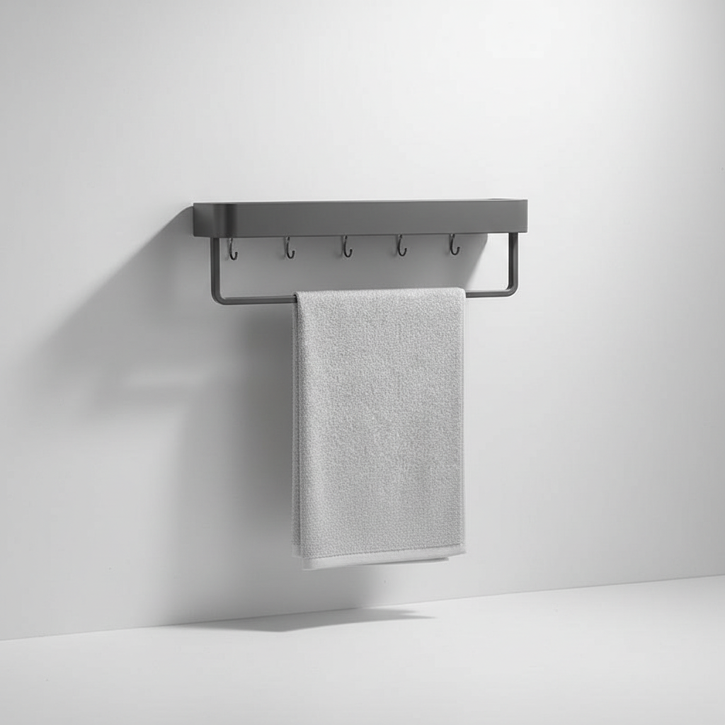 Étagère murale moderne gris mat pour salle de bain ou cuisine