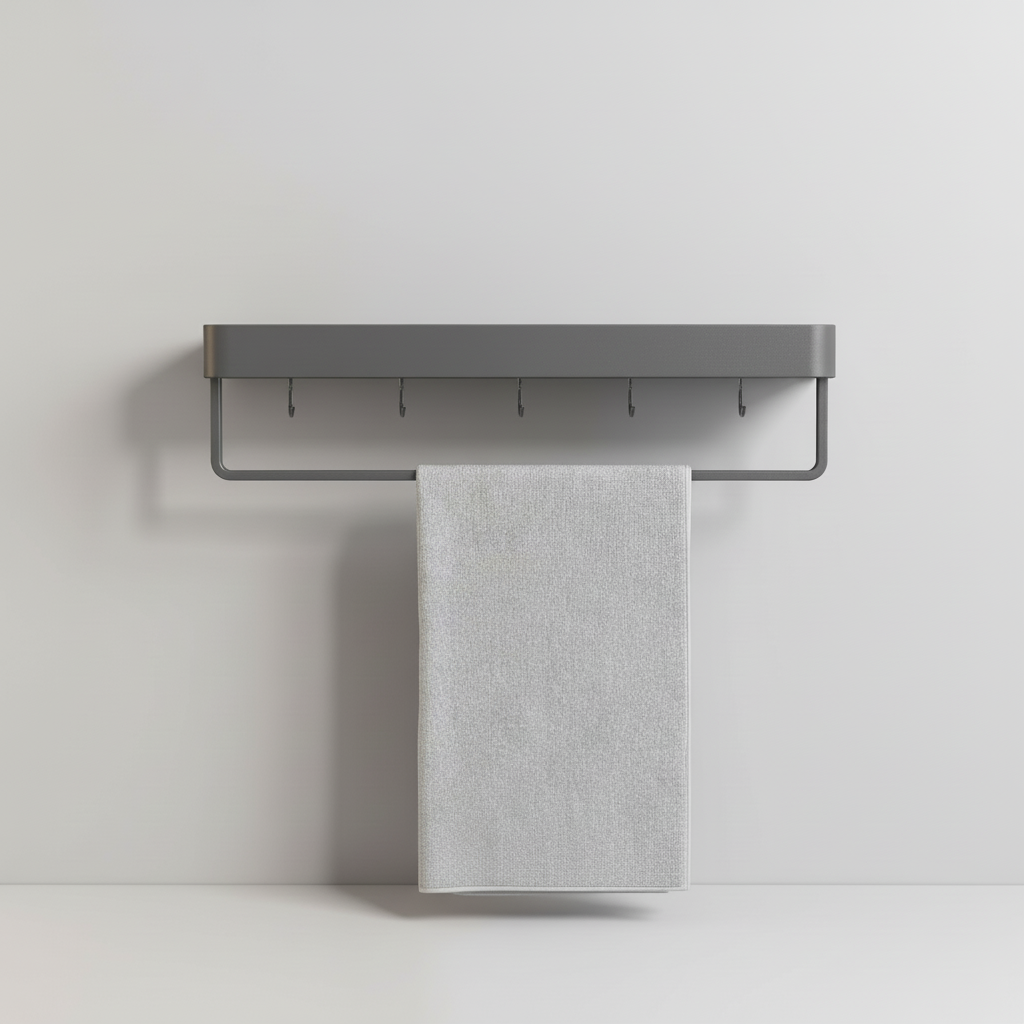Étagère murale moderne gris mat pour salle de bain ou cuisine