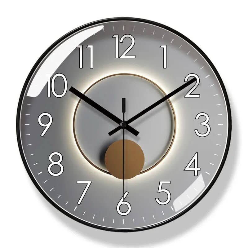 Horloge Murale Scandinave Silencieuse Noir Blanc 30cm Salon Bureau Moderne | Sansotis