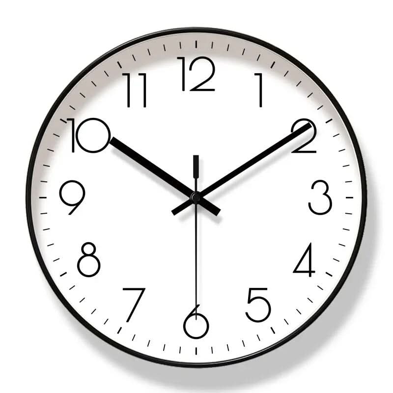 Horloge Murale Scandinave Silencieuse Noir Blanc 30cm Salon Bureau Moderne | Sansotis