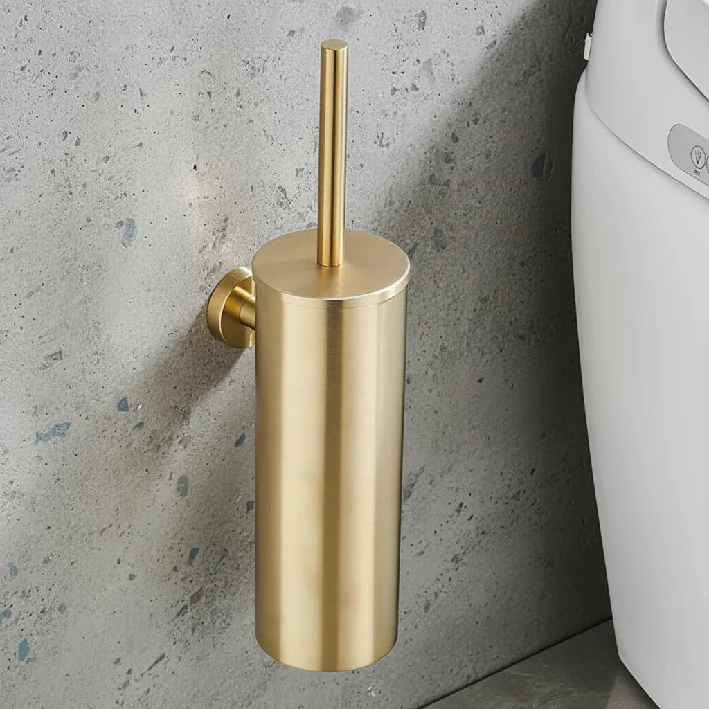 Ensemble de brosses de toilette en acier inoxydable élégant pour salles de bains modernes