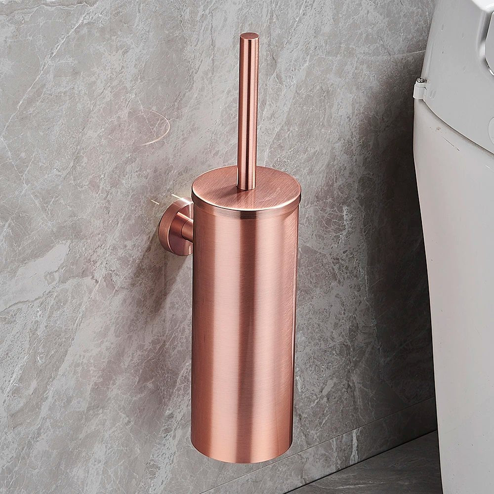 Ensemble de brosses de toilette en acier inoxydable élégant pour salles de bains modernes