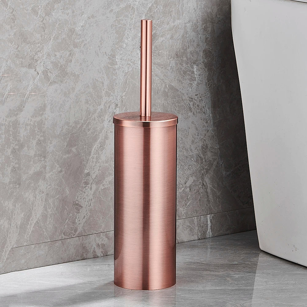Ensemble de brosses de toilette en acier inoxydable élégant pour salles de bains modernes