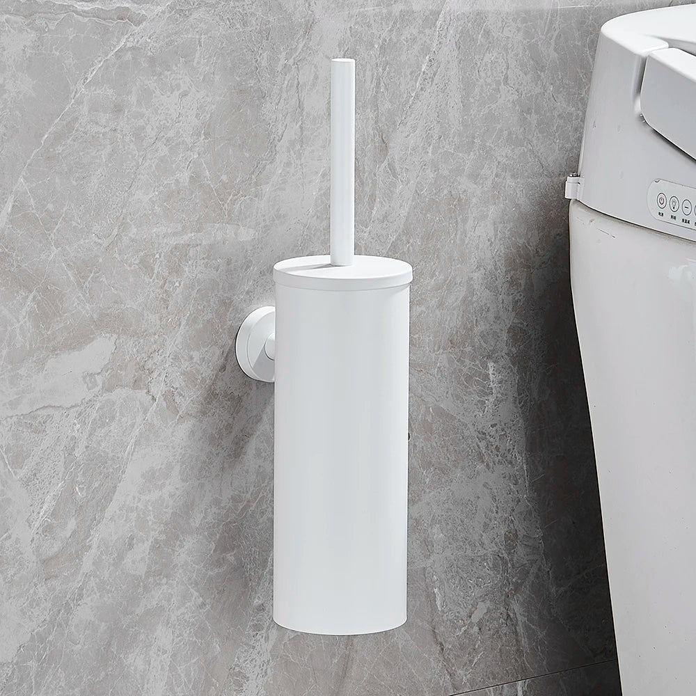 Ensemble de brosses de toilette en acier inoxydable élégant pour salles de bains modernes