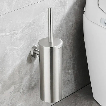 Ensemble de brosses de toilette en acier inoxydable élégant pour salles de bains modernes