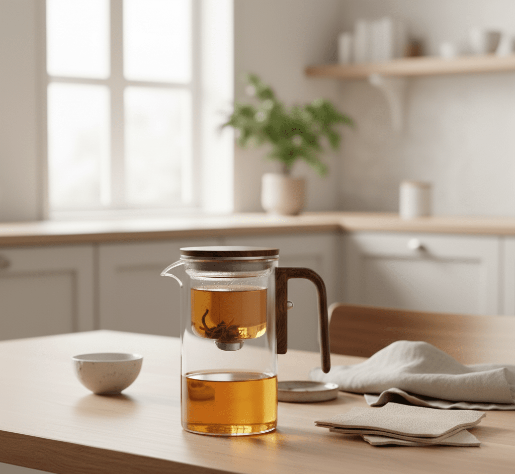 MODUBREW – Théière en plastique élégante avec filtre en acier inoxydable