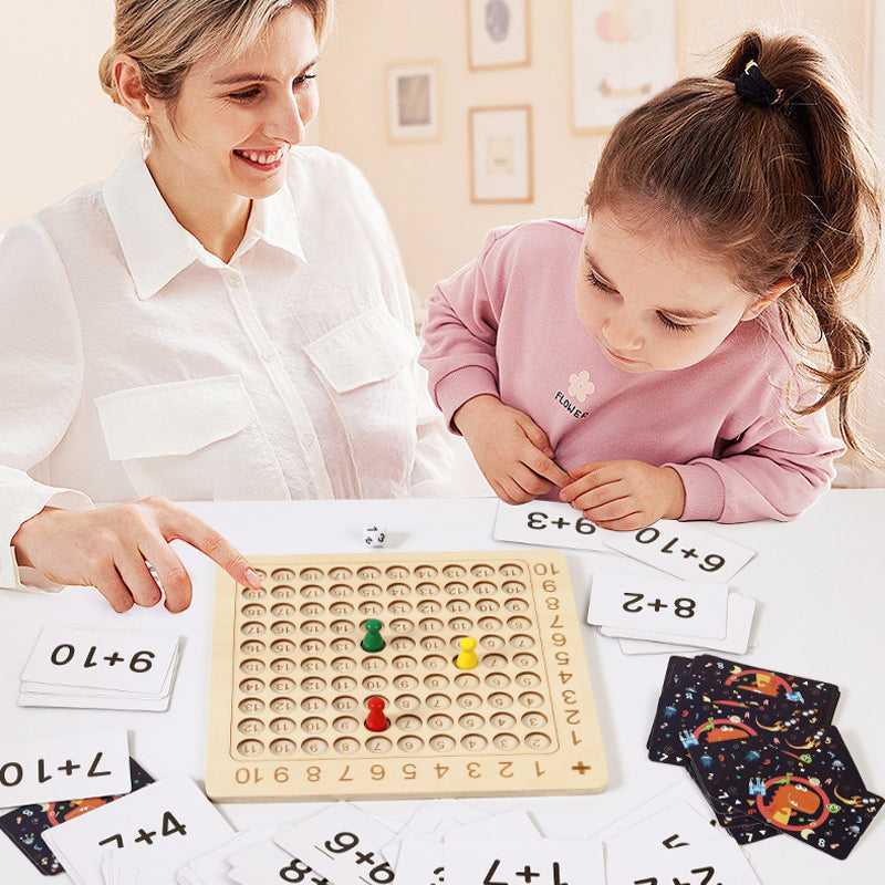 Jeu de société de multiplication en bois Montessori