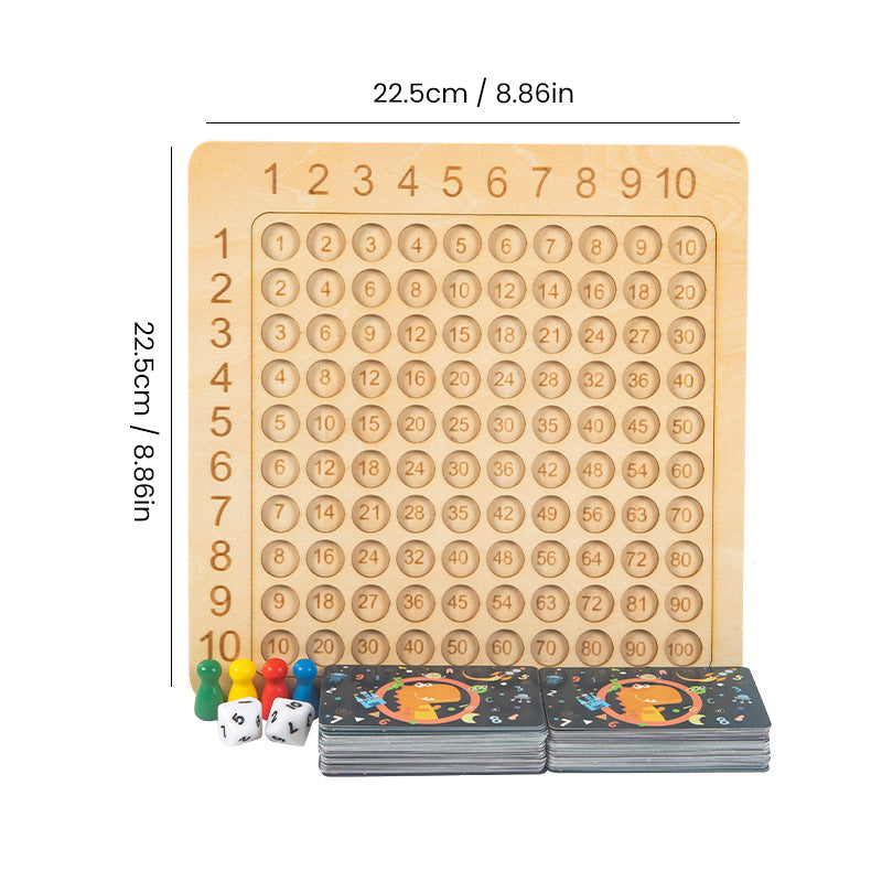 Jeu de société de multiplication en bois Montessori