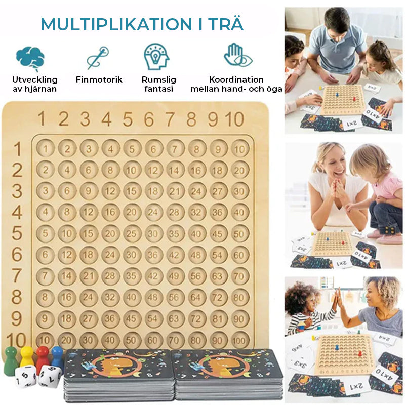 Jeu de société de multiplication en bois Montessori