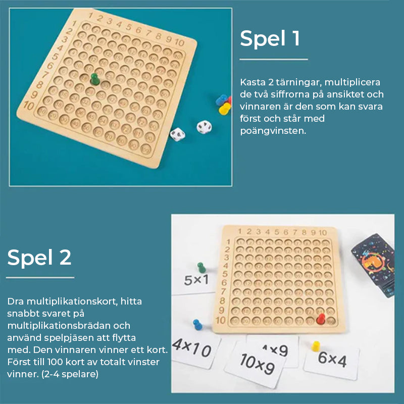 Jeu de société de multiplication en bois Montessori